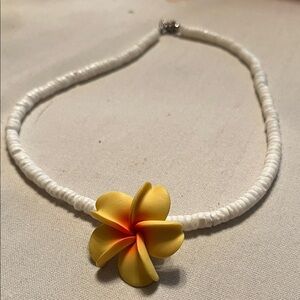 Classic Hawaiian style plumeria, choker beach bohemian y2k surfer necklace